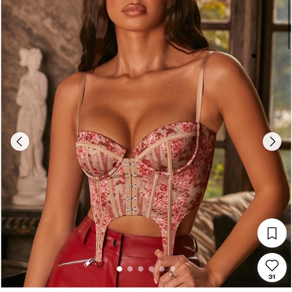 Oh Polly Hooked on a Feeling Pink Bustier.